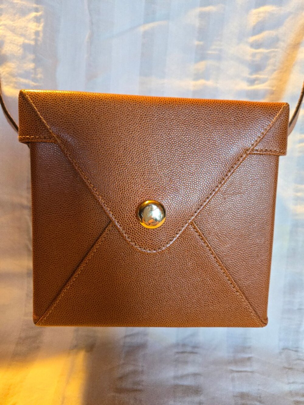 ESCADA tan leather square handbag